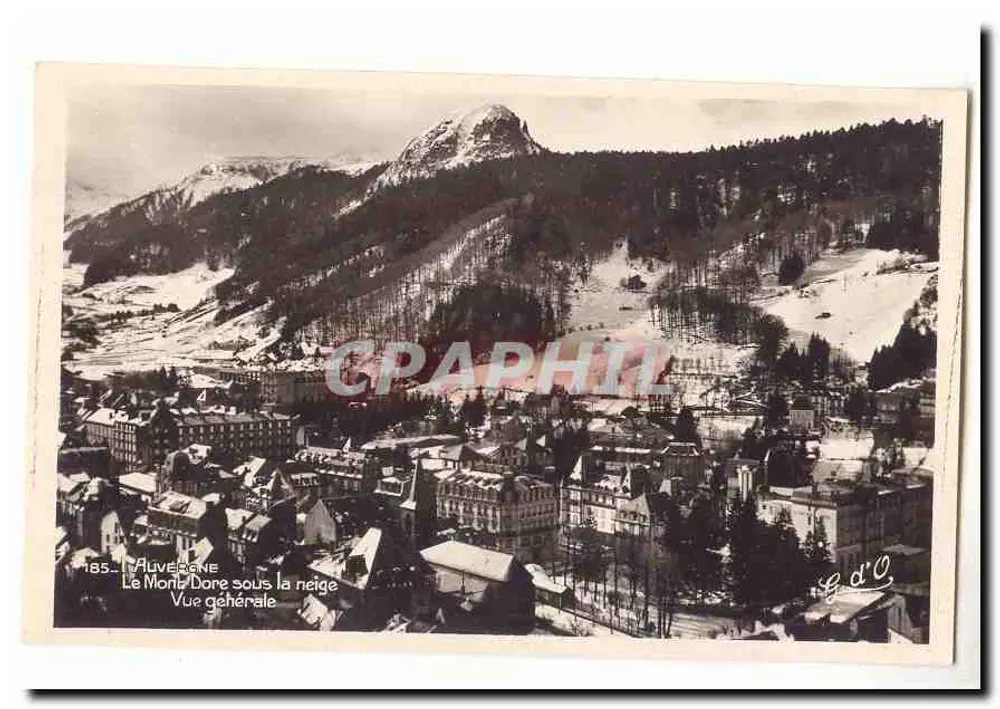 Le Mont Dore unter Schnee — Alvergne — Allgemeiner Blick — Verlag B d'O, Nr. 185 - Vorderseite