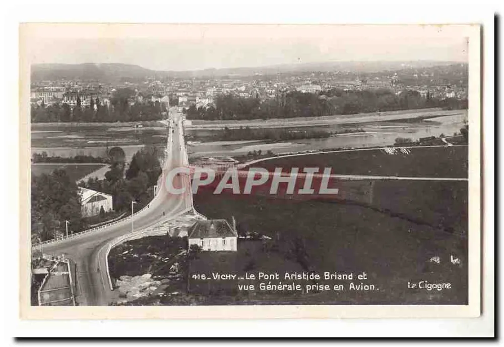 Vichy — Der Aristide-Briand-Brücke und allgemeiner Blick aus der Luft — Verlag Cigagno - Vorderseite