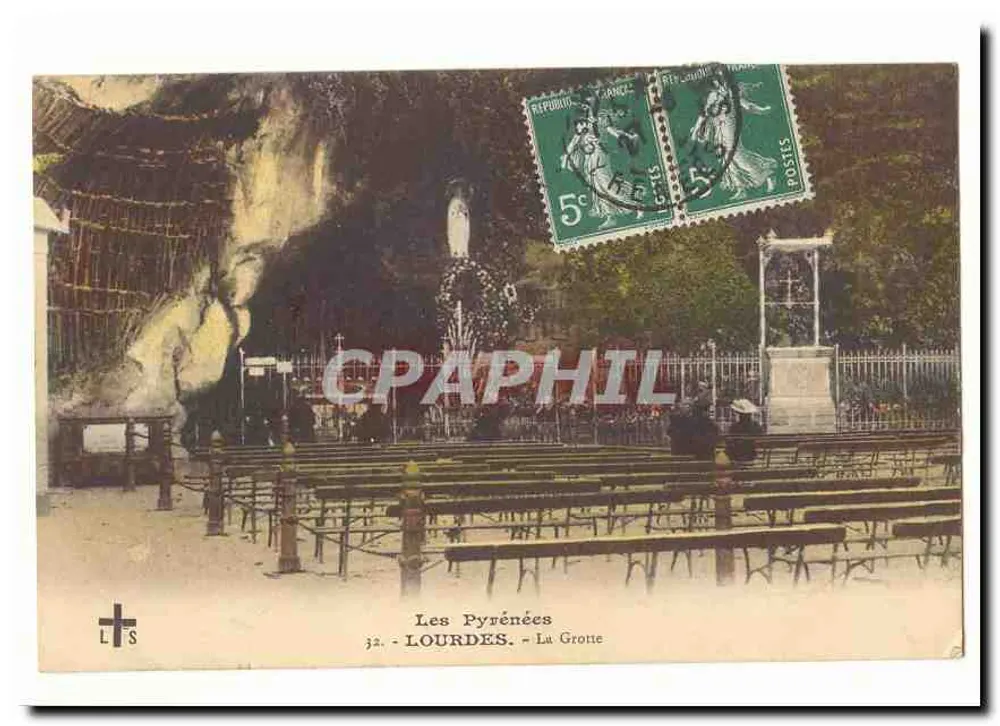 Lourdes - A Gruta — Os Pirineus — editor LTS - Frente