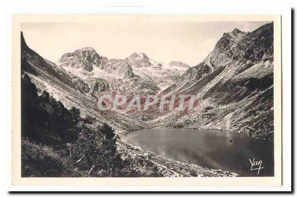 See in schneebedeckten Bergen — Panoramablick — Yan - Vorderseite