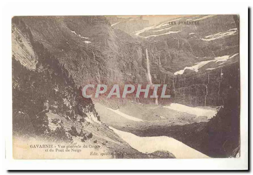 Gavarnie — Allgemeiner Blick auf den Cirque und die Schneebrücke — Sonderausgabe der Post von Bagnères, 1900 - Vorderseite