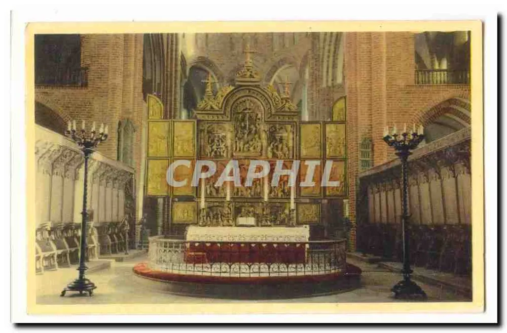 Innenansicht einer Kathedrale — Altar und vergoldetes Retabel — Verleger nicht sichtbar - Vorderseite