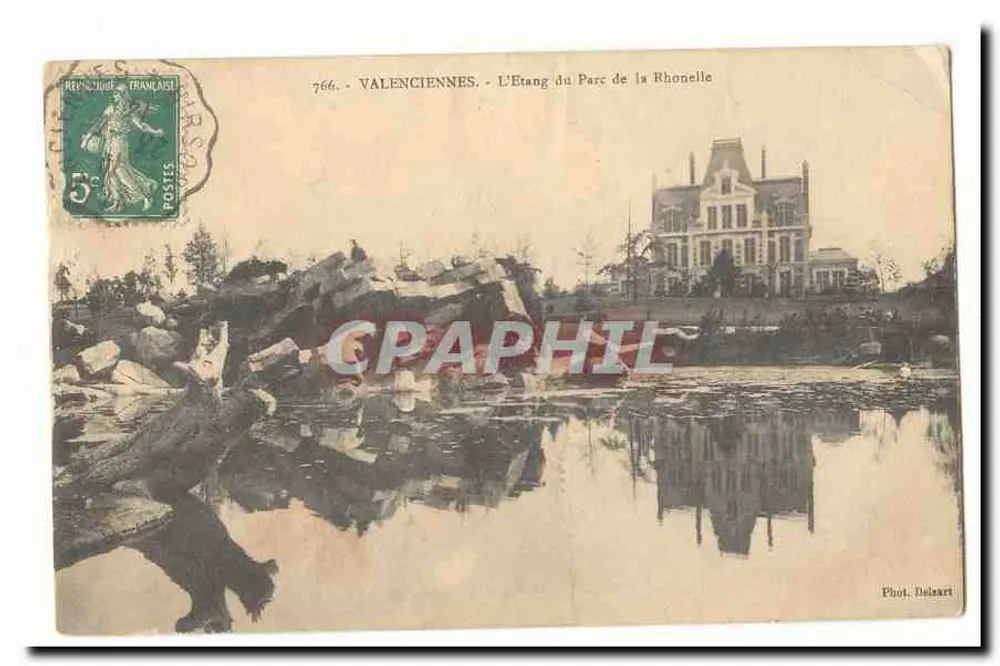 Valenciennes — Der See des Parks der Rhonelle — Phot. Delsart, n°766 - Vorderseite