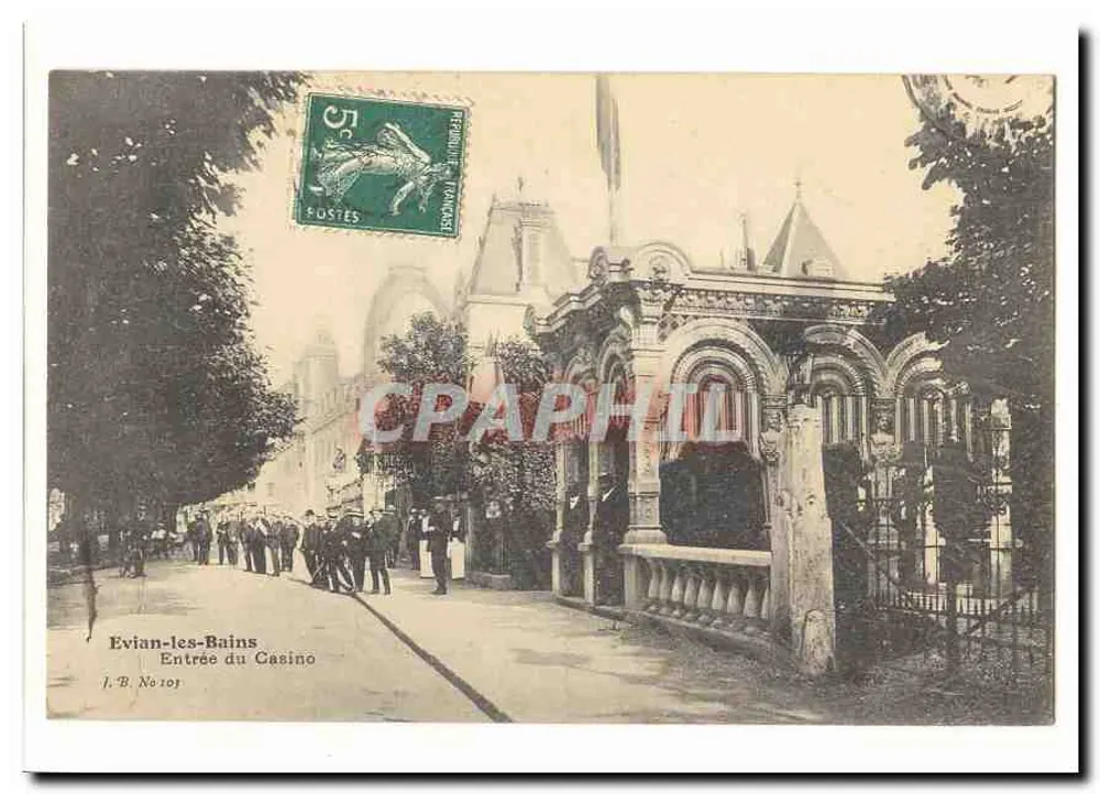 Evian-les-Bains — Entrada al Casino — J.B. N°101 - Anverso