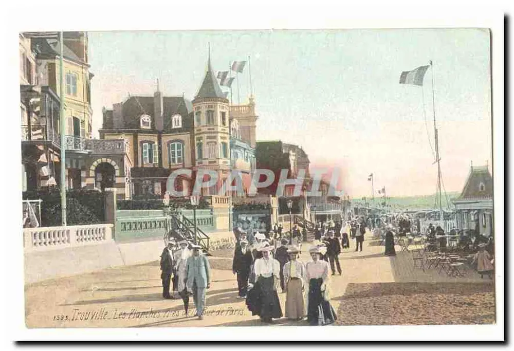 Trouville - Les Planches - Ansicht vom Ufer - Vorderseite