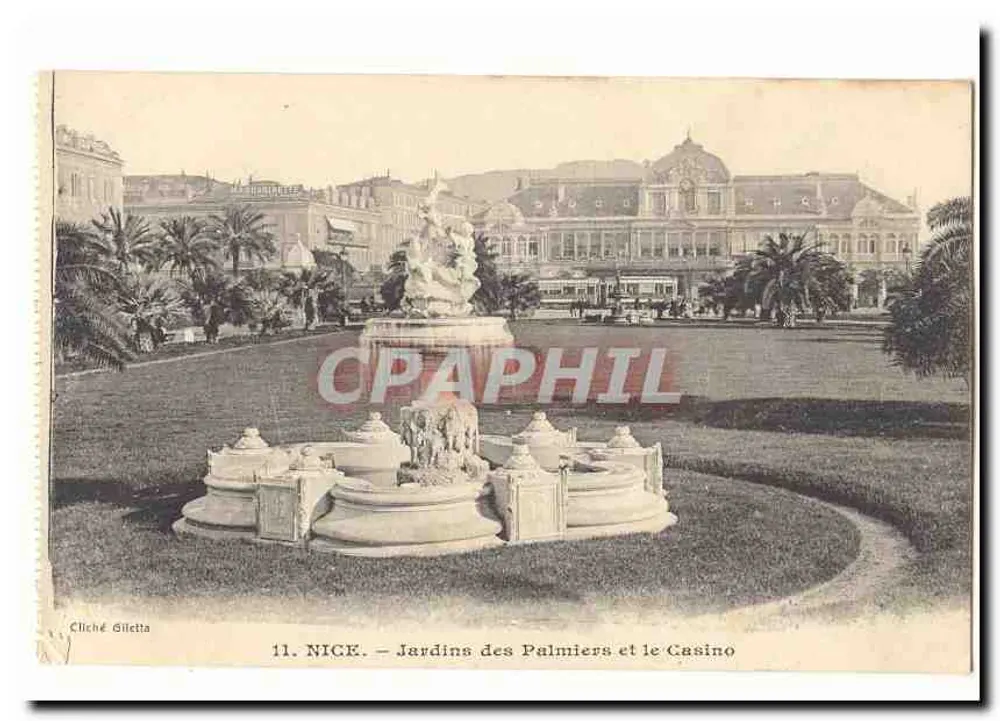 Nice — Jardins des Palmiers und das Casino — Cliché Giletta, n°11 - Vorderseite