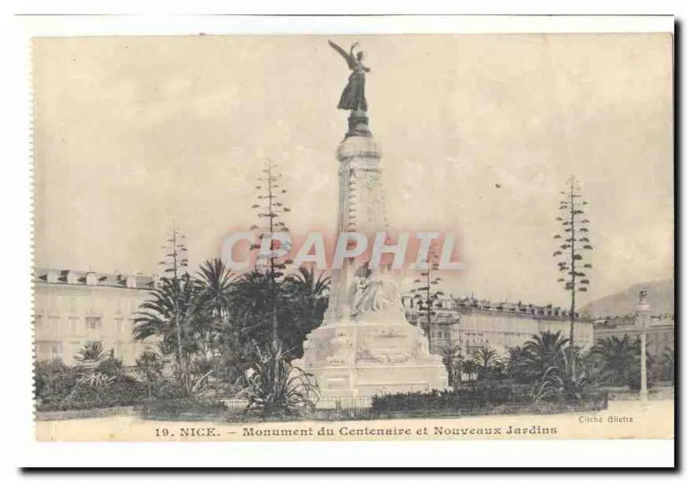 Nice — Monument du Centenaire et Nouveaux Jardins — Cliché Gillette, n°19 - Vorderseite
