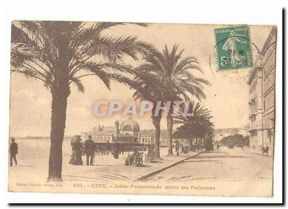 Nice - Píer-Promenade entre os Palmeiros — Edição Daylous Frères, n° 531 - Frente