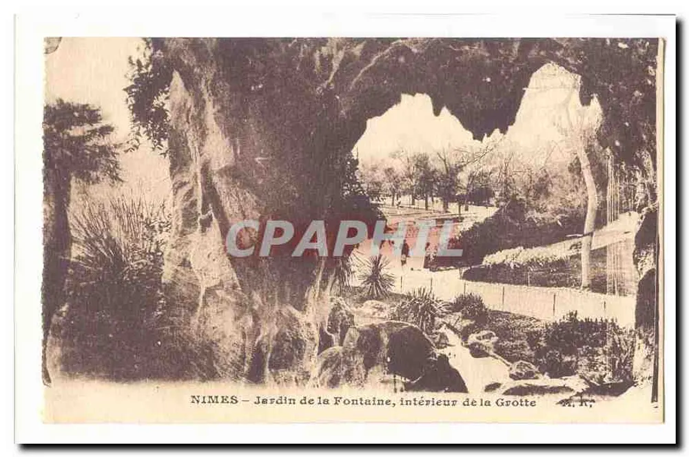 NIMES — Garten der Fontaine, Innenraum der Höhle — M. R. - Vorderseite
