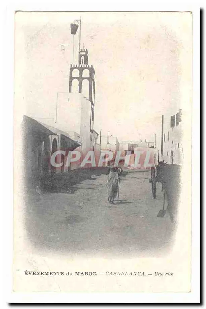 Casablanca — Eine Straße — Ereignisse im Marokko - Vorderseite