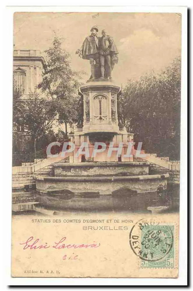 Estatuas de los condes de Égmont y de Horn — Bruselas — K. & J. H. - Anverso