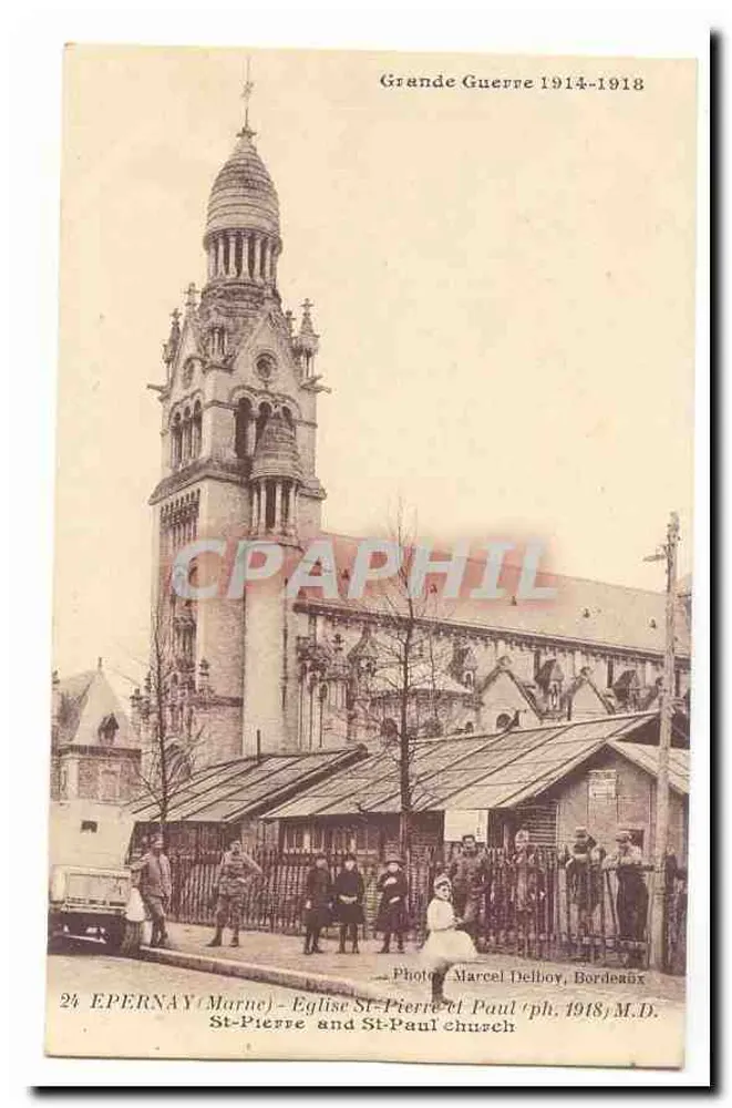 Epernay (Marne) — Kirche Saint-Pierre und Saint-Paul — Großer Krieg 1914-1918 - Vorderseite