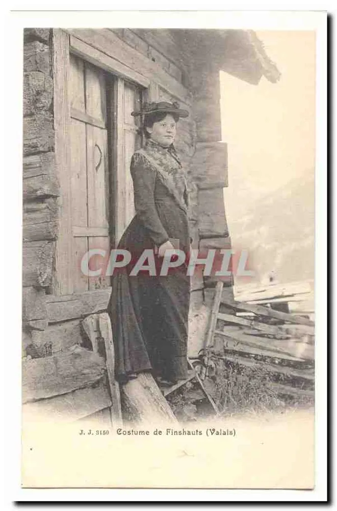 Frauen im Kleid der Finshauts (Valais) — J. J. 9150 - Vorderseite