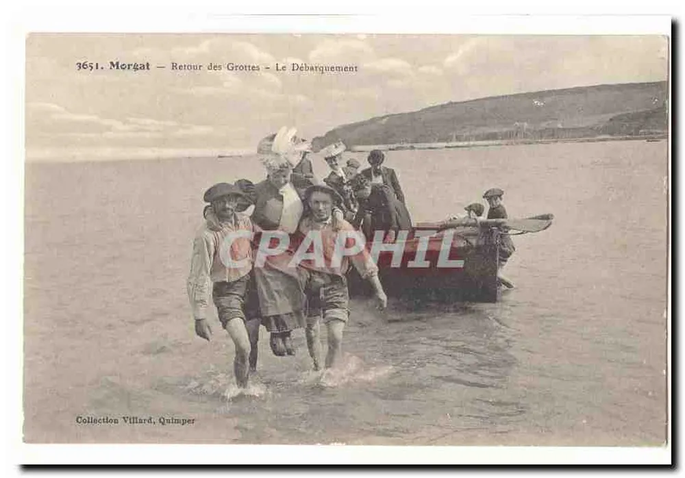 Morgat — Regreso de las Cuevas — El Desembarco — Colección Villard, Quimper - Anverso