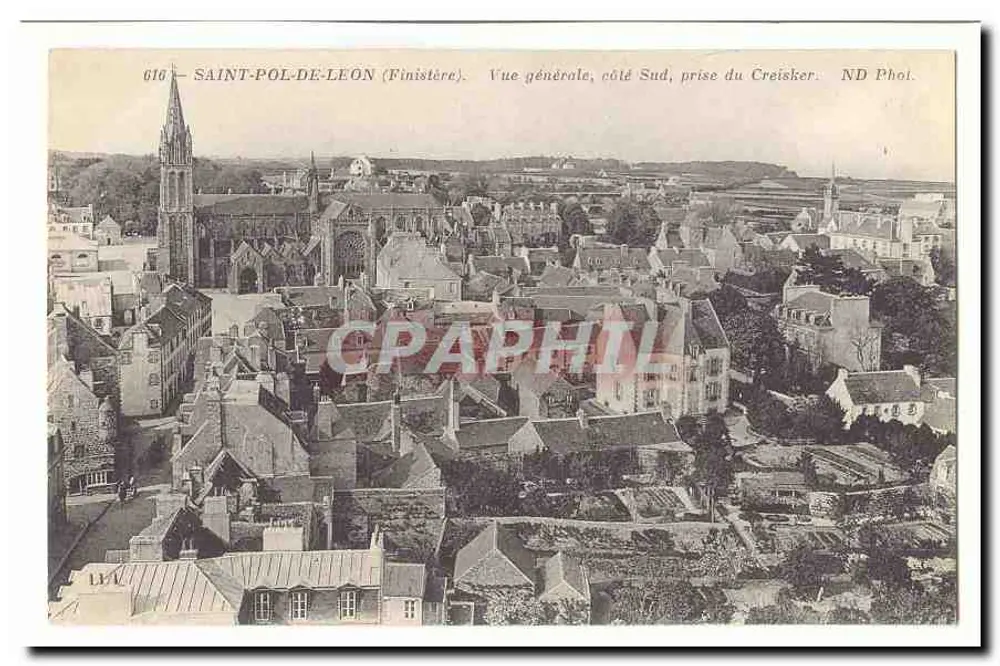 Saint-Pol-de-Léon (Finistère) — Allgemeiner Blick von Süden, aufgenommen vom Creisker — ND Phol. - Vorderseite