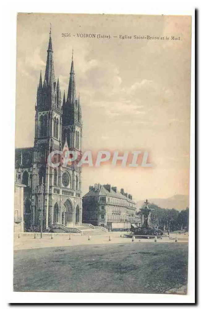 Voiron (Isère) — Igreja de São Bruno e a Praça do Mail - Frente