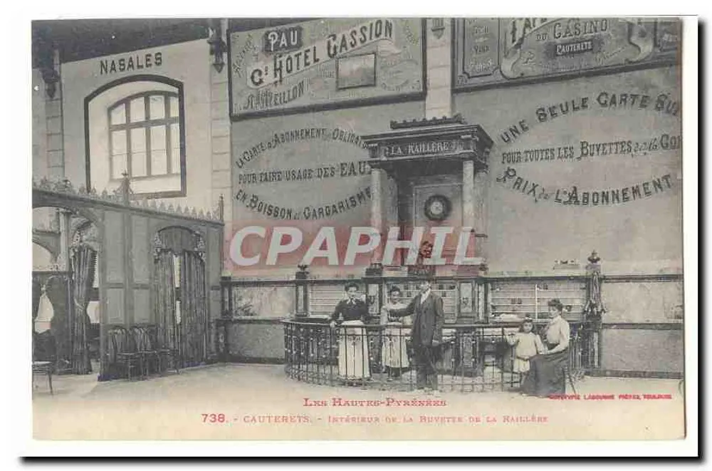 Innenansicht der Badekammer der Raillière — Les Hautes-Pyrénées — Verlag Nasales, Nr. 738 - Vorderseite