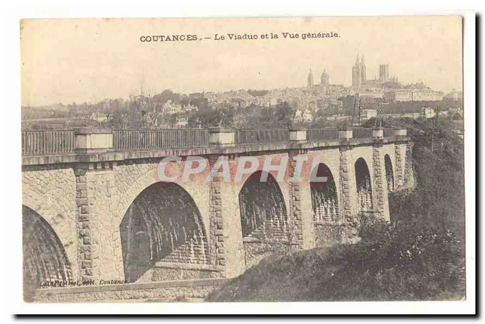 Coutances — O Viaduto e a Vista Geral — Laîne & Michel, Coutances - Frente