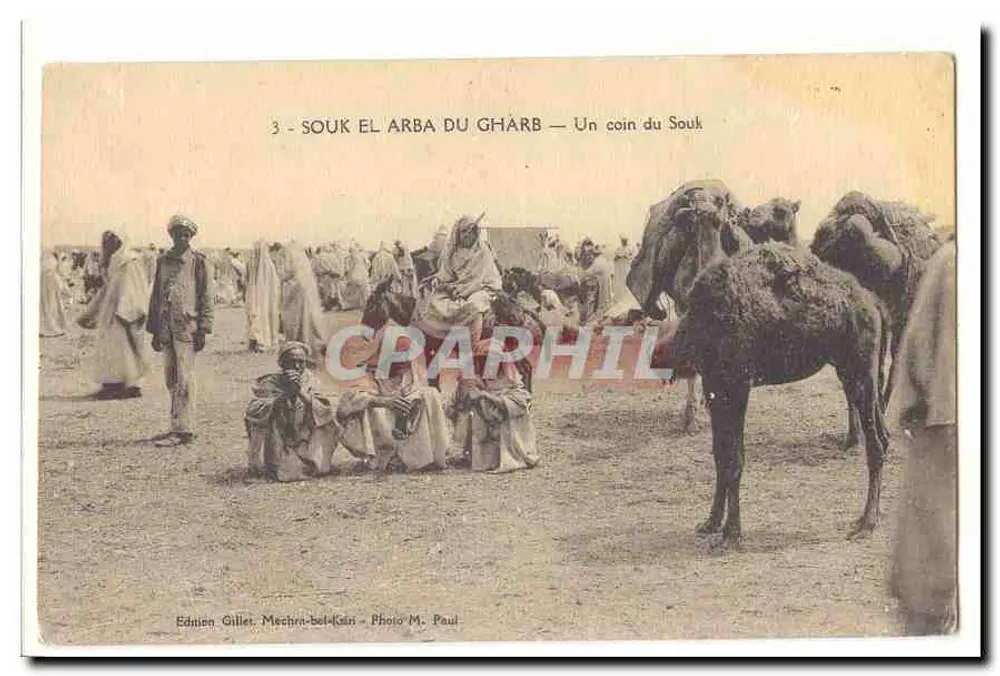 Souk El Arba du Ghârb — Ein Eckbereich des Souks — Ednien Gillet, Mechri-bel-Kain, Photo M. Paul - Vorderseite