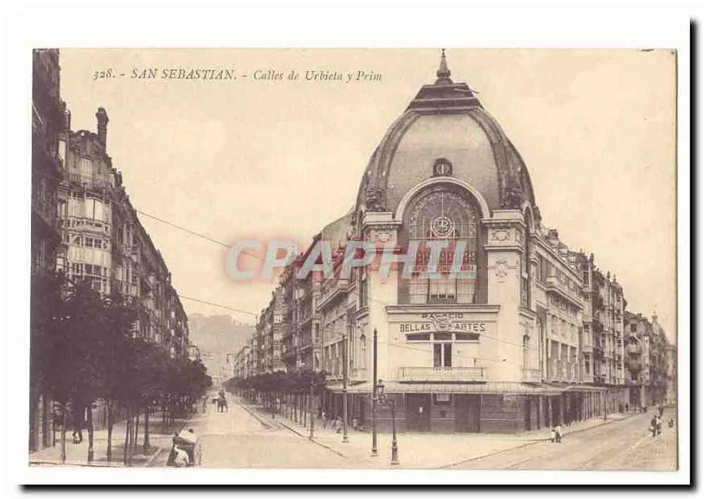 San Sebastián - Calles de Urbieta y Prim — Casino de Bellas Artes - Vorderseite
