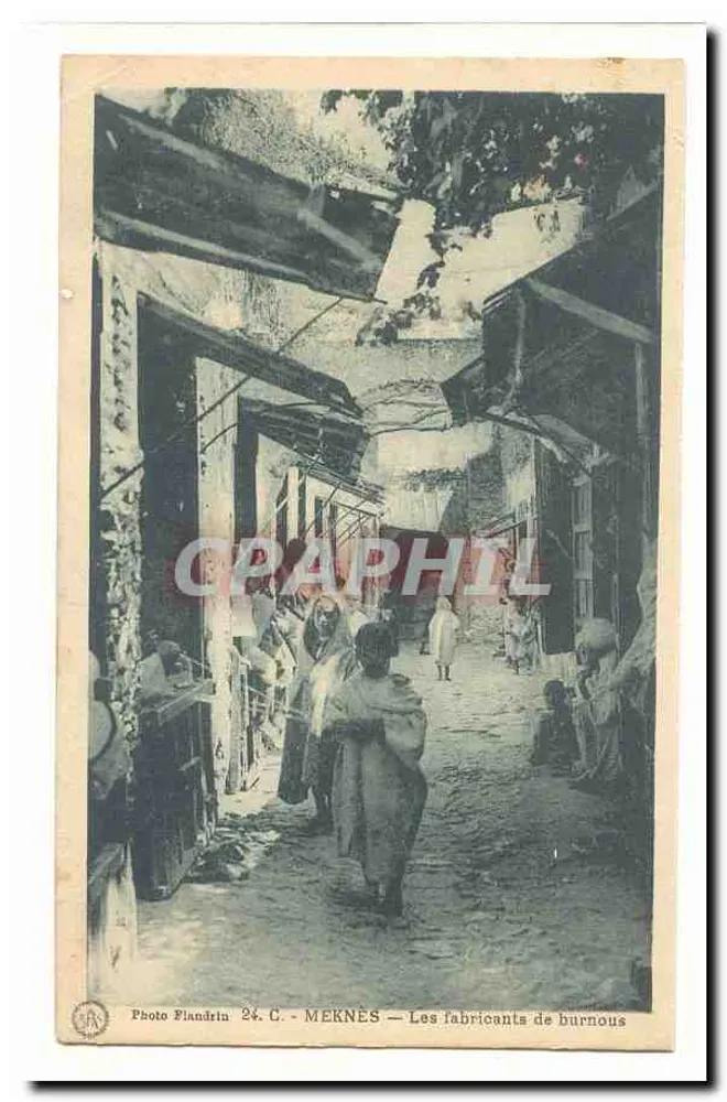 Meknès — Os fabricantes de burnous — Foto Flandrin 24.C - Frente