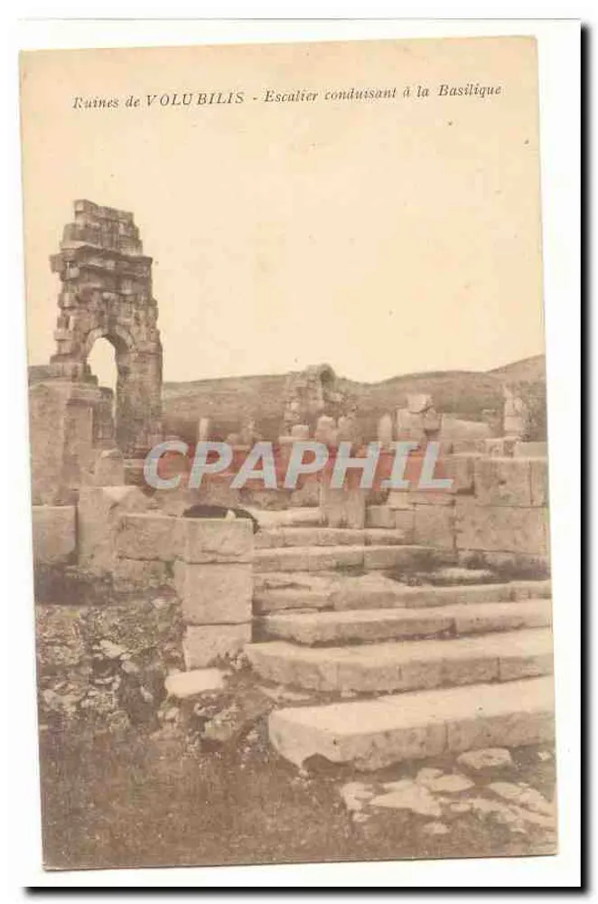 Ruinen von VOLUBILIS - Treppe führend zur Basilika - Vorderseite