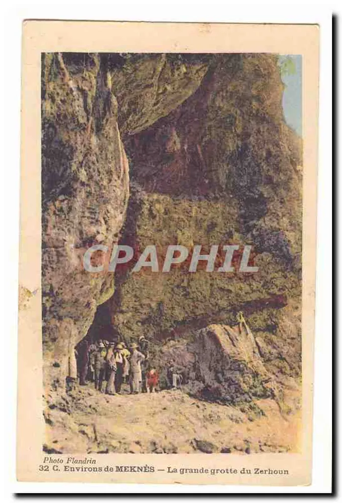 Alrededor de MEKNÈS — La gran cueva del Zerhoun — Foto Flandrin, n° 32 G - Anverso