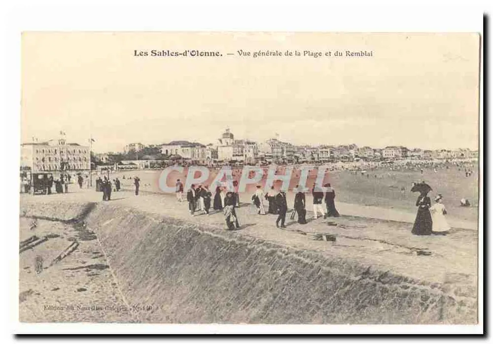 Les Sables-d'Olonne — Allgemeiner Blick auf den Strand und den Damm — Éditions des Sables-d'Olonne, Nr. 440 - Vorderseite