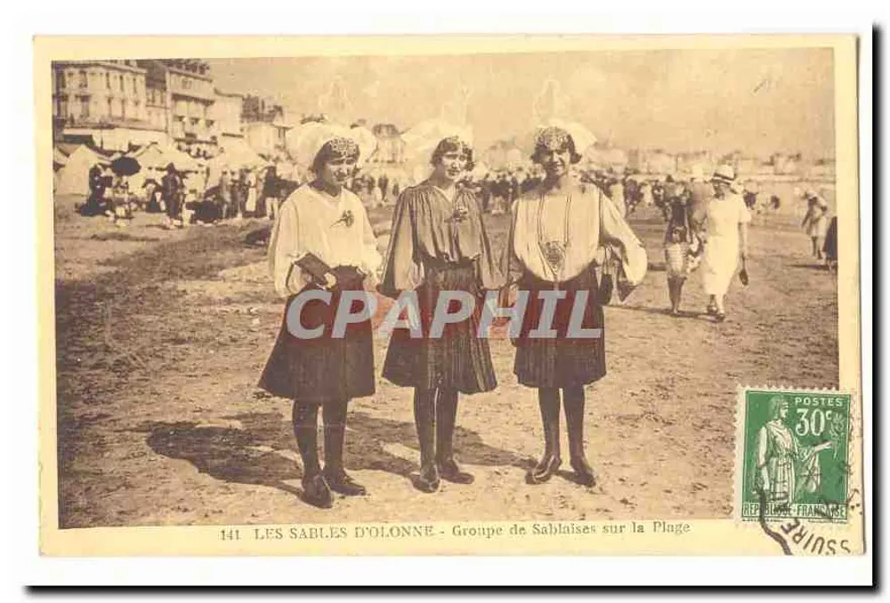 Les Sables d'Olonne — Gruppe von Sablaises am Strand — Serie 141 - Vorderseite
