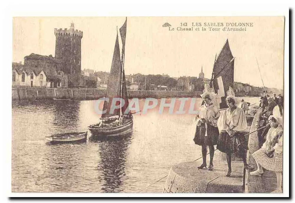 Les Sables d'Olonne — Der Kanal und die Arundel-Turm — Verlag: , Nr. 143 - Vorderseite