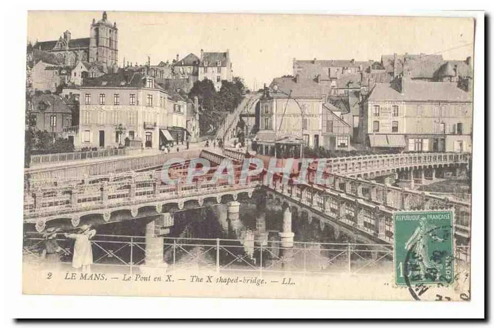 Le Mans — O Ponte em X — The X shaped-bridge — LL. - Frente