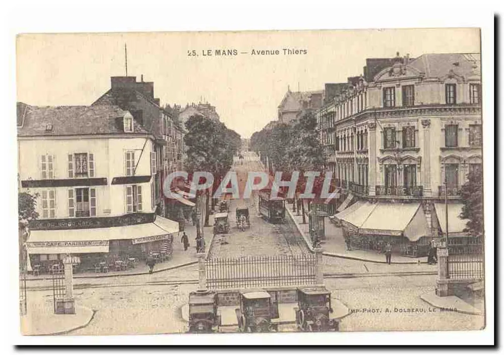 Le Mans — Avenue Thiers — IMP-PHOT. A. Dolbeau, Le Mans - Frente