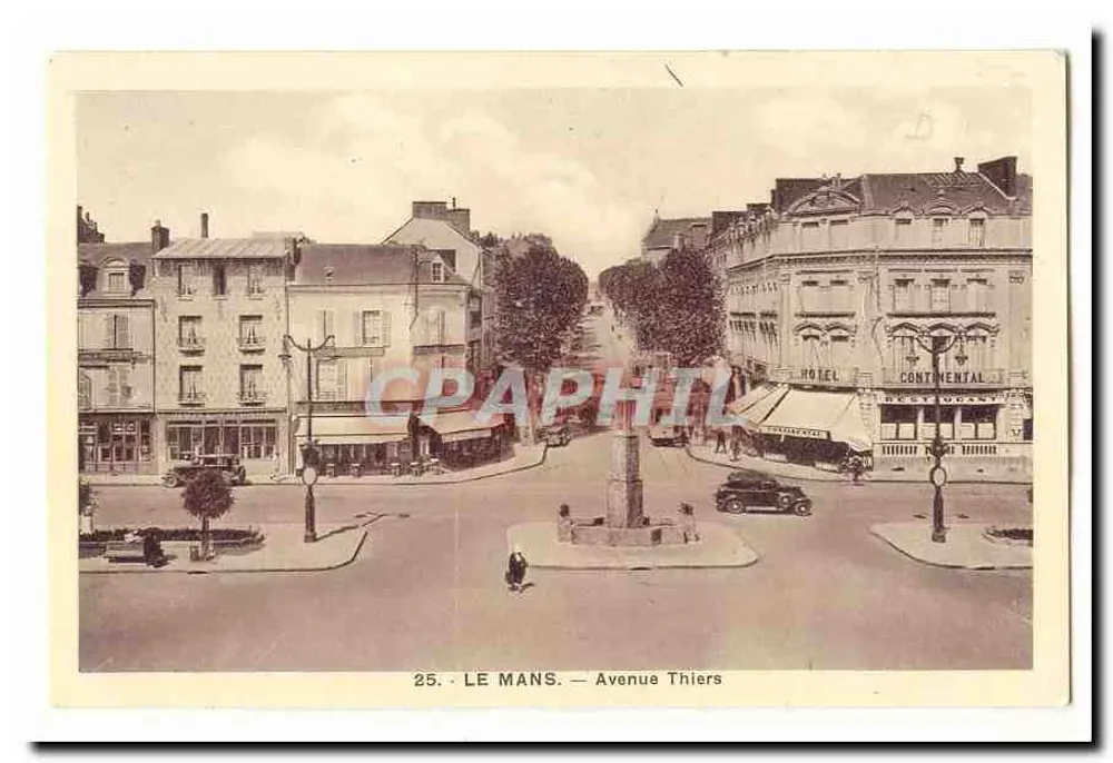 Le Mans — Avenida Thiers — Hotel Continental - Frente