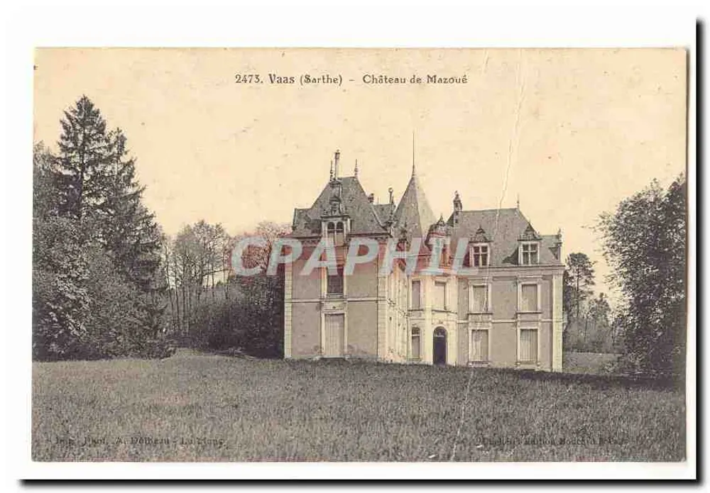 Vaas (Sarthe) — Château de Mazoué — éditeur A. Hébert - La Fonge, n° 2473 - Frente