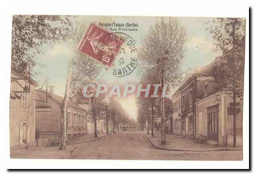 Parigné-l'Évèque (Sarthe) — Główna ulica — wydawca nieznany, numer serii nie widoczny - Awers