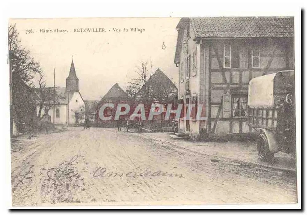 Retzwiller — Vista del Pueblo — Tarjeta postal antigua n°758 - Anverso