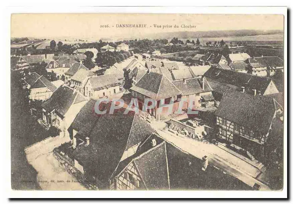 Dannemarie — Vista scattata dal Campanile — editore Mayer, 49, senza di Francia - Recto