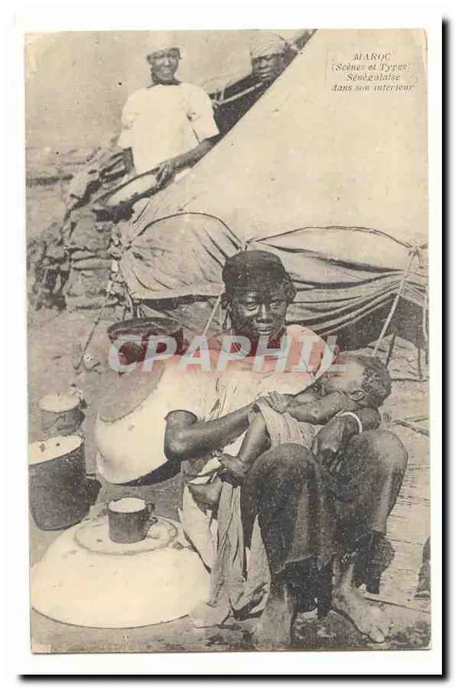 Senegalês em seu interior — Marrocos (Cenas e Tipos) — Senegal - Frente