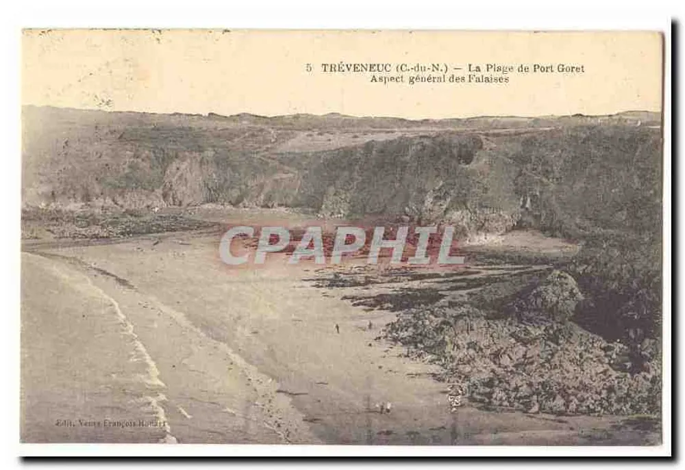 Trévenec (C.-du-N.) — Die Bucht von Port Goret — Allgemeiner Blick auf die Klippen — Verlag Veuve François Houdret - Vorderseite