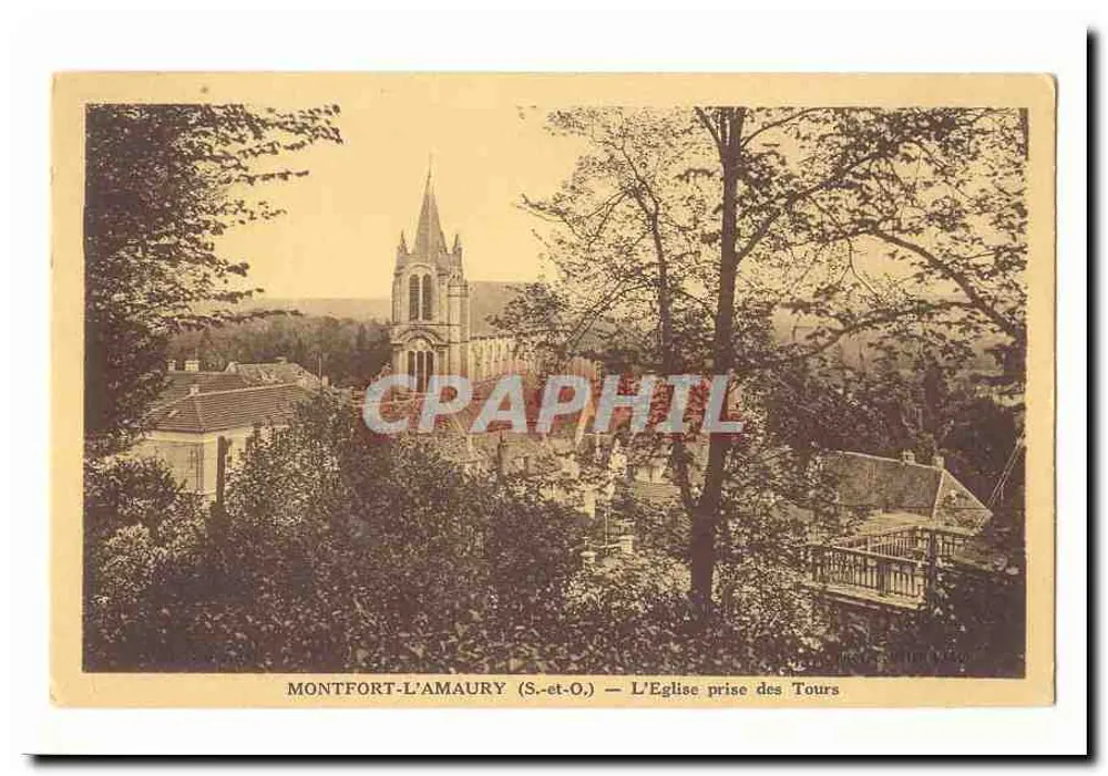 Montfort-l'Amaury (S.-et-O.) — Die Kirche der Türme - Vorderseite
