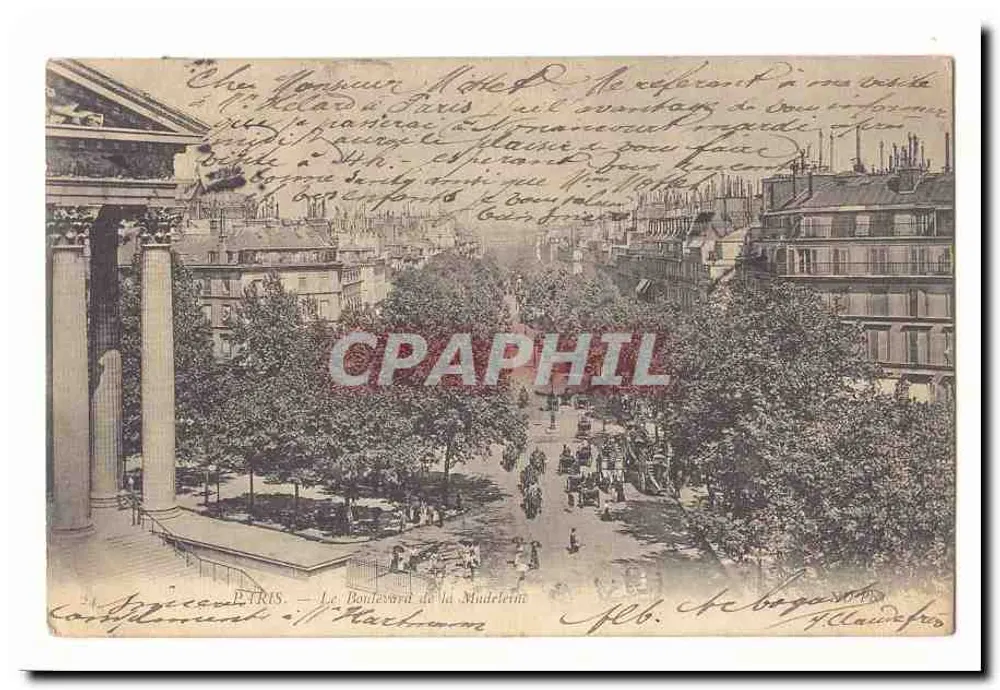 Paris — O Boulevard de la Madeleine — editor H. Marchand - Frente