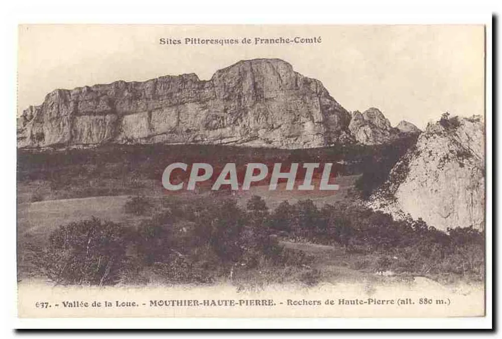Tal der Loue — Rochers de Haute-Pierre (Höhe 880 m.) — Pittoreske Orte der Franche-Comté - Vorderseite