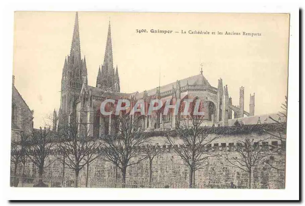 Quimper — Die Kathedrale und die Alten Mauern — n° 3400 - Vorderseite