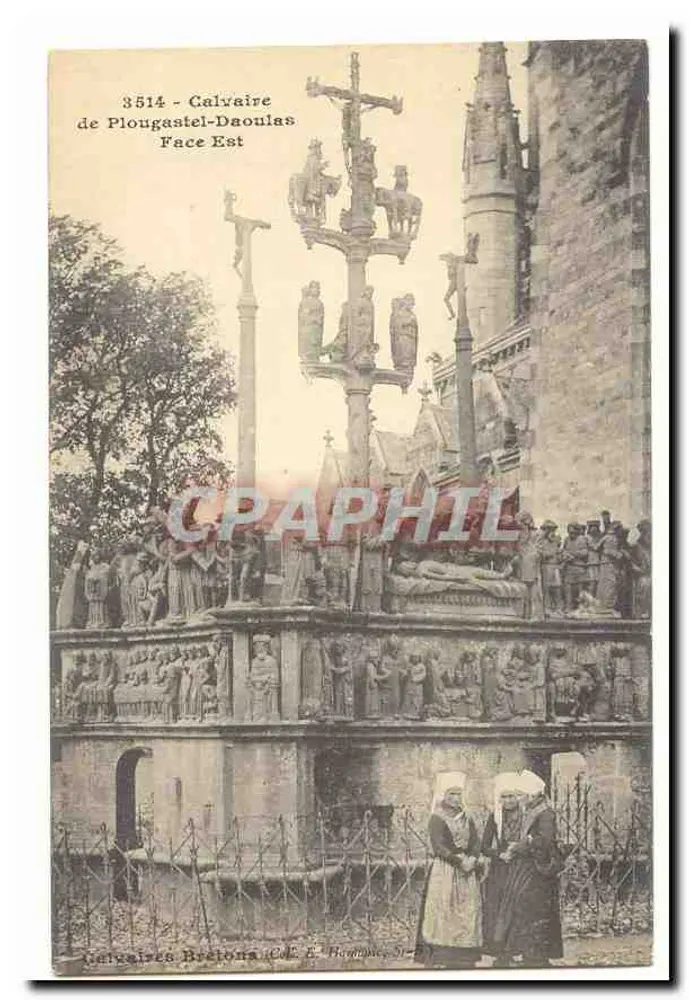 Calvarienberg von Plougastral-Daoulas — Ostseite — Sammlung H. Bégonnay, Nr. 3514 - Vorderseite