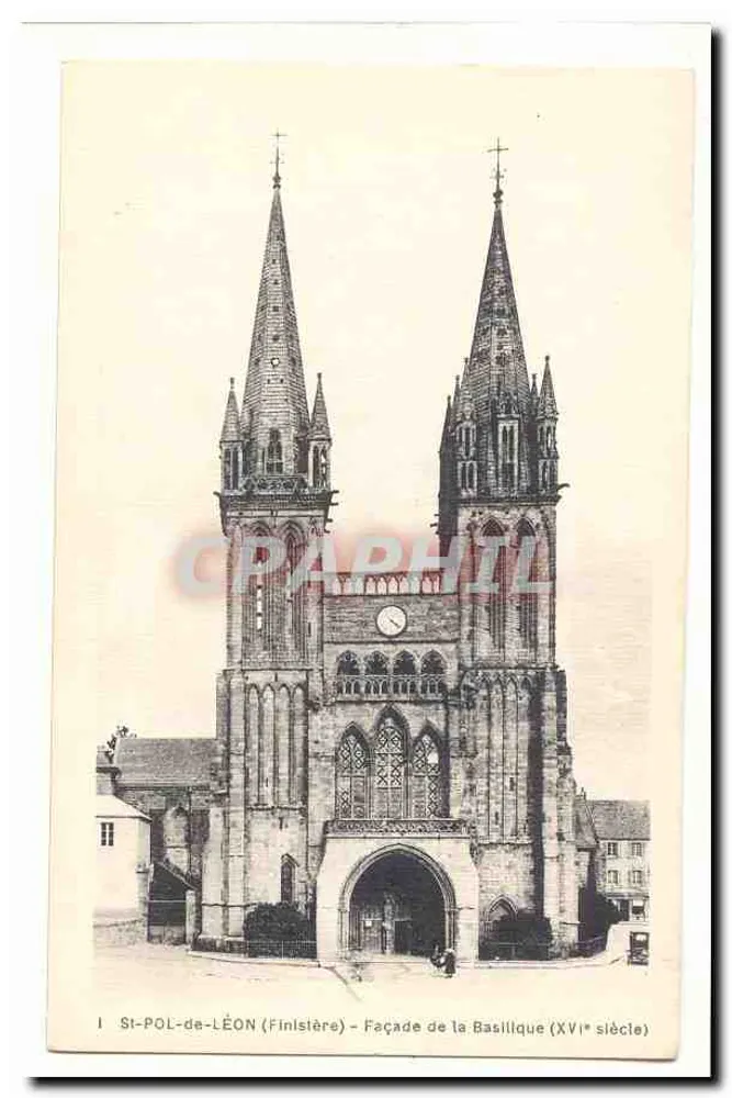 São-Pol-de-Léon (Finistère) — Fachada da Basílica (século XVI) - Frente