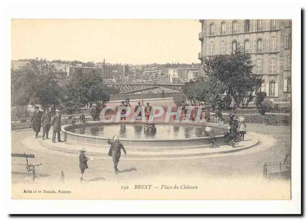 Brest — Praça do Castelo — editor Arta et Nozaïs, Nantes, n° 192 - Frente