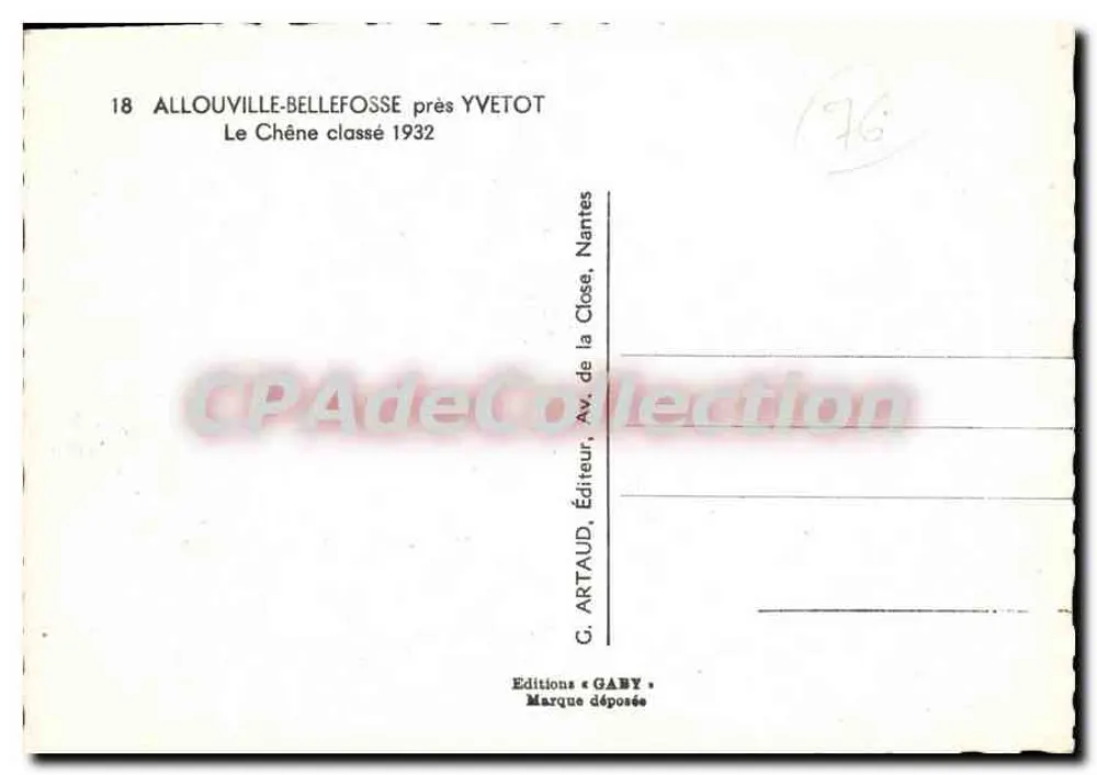 Allouville-Bellefosse — De Eik geclassificeerd 1932 — Edities Gaby - Achterkant