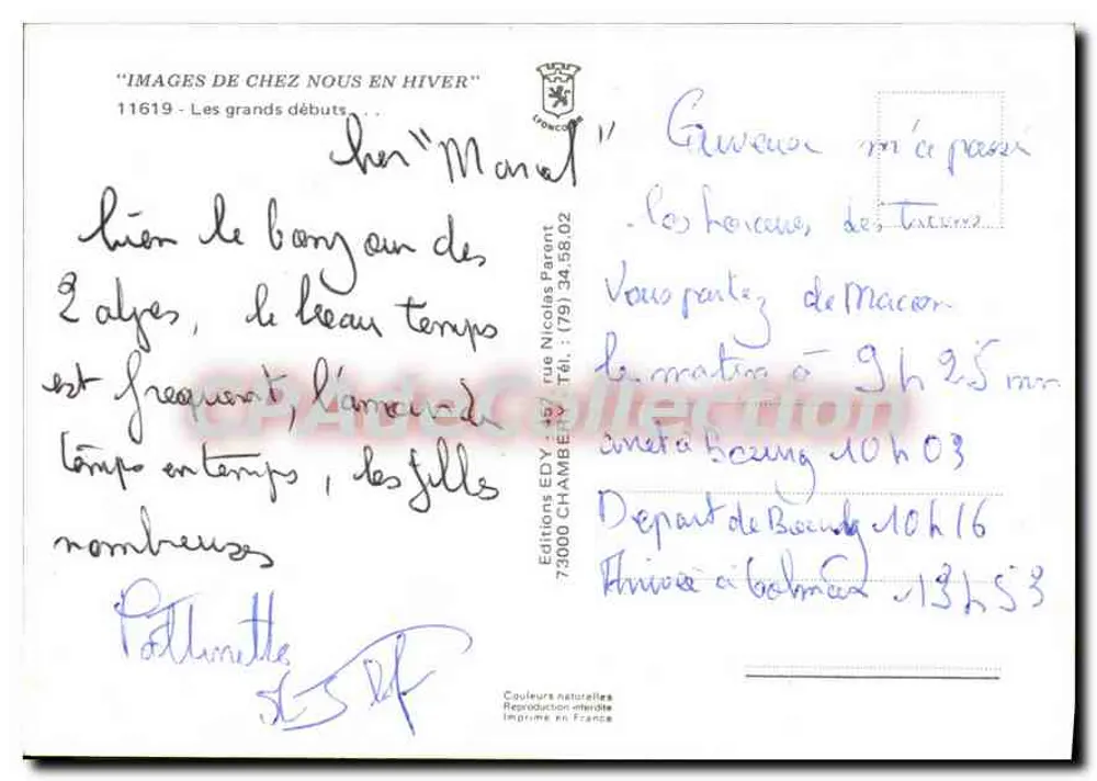 Les grands débuts — ski — Éditions EDY - Verso