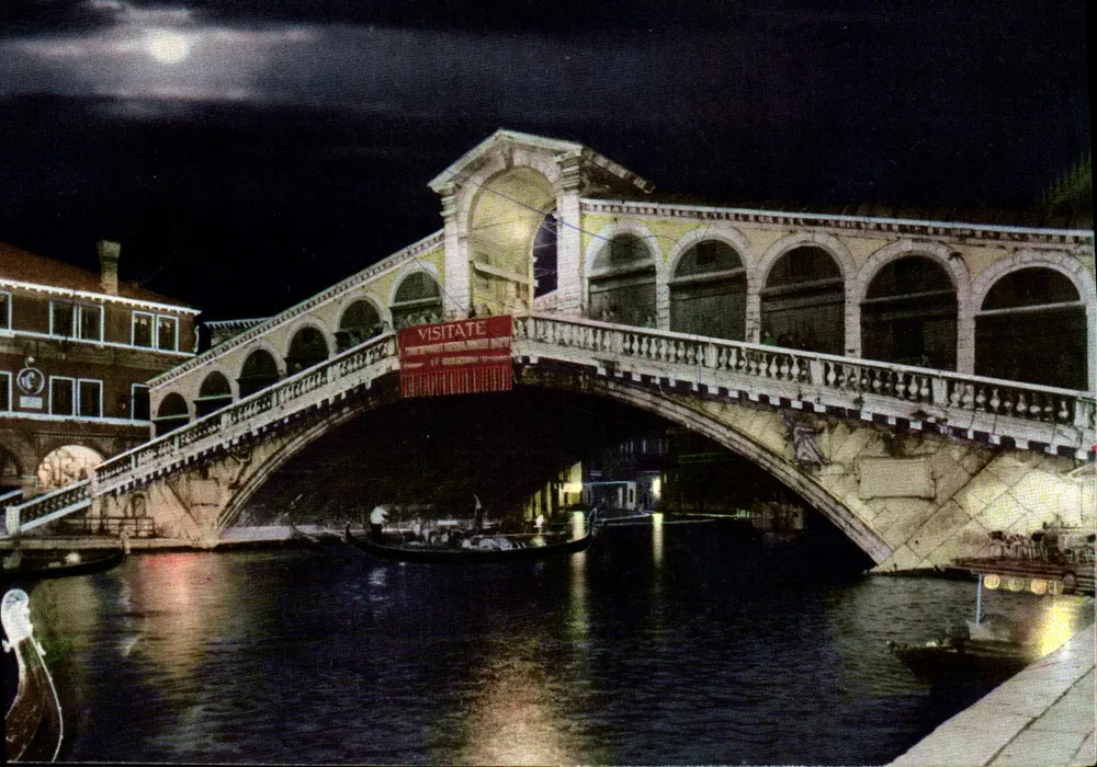 Ponte di Rialto — Nacht — Ed. C.P.V. n° VC 40 - Voorkant