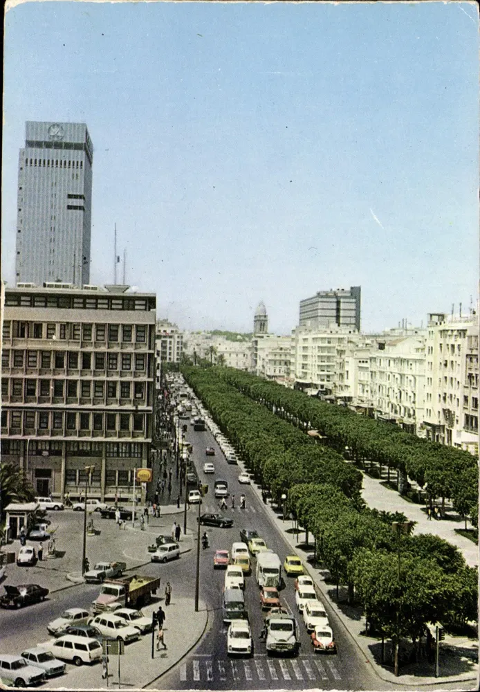 Av. Habib Bourguiba — Tunis — Édition C. T. A. Tunis - Recto
